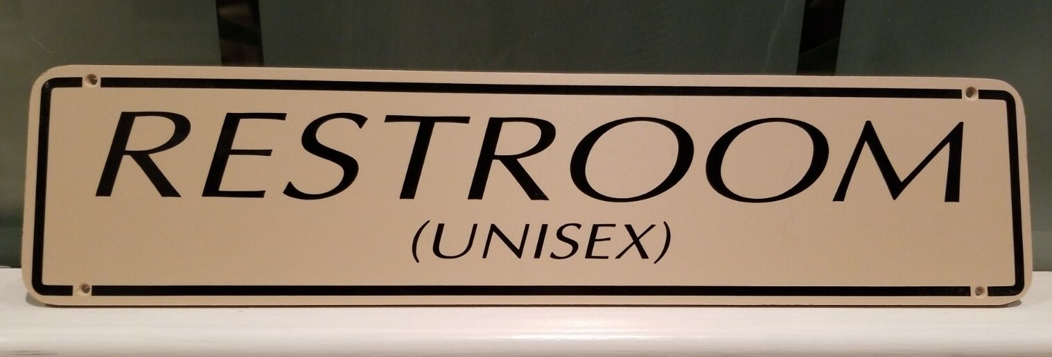 15&Prime; UNISEX RESTROOM SIGN ~ Bathroom Door ~ Offices ~ Businesses ~ Restaurants
