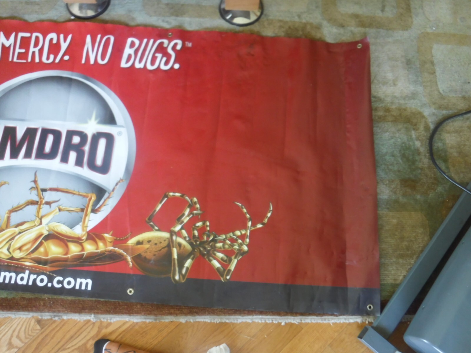 Vintage Amdro No Mercy No Bugs poster 3X7 feet