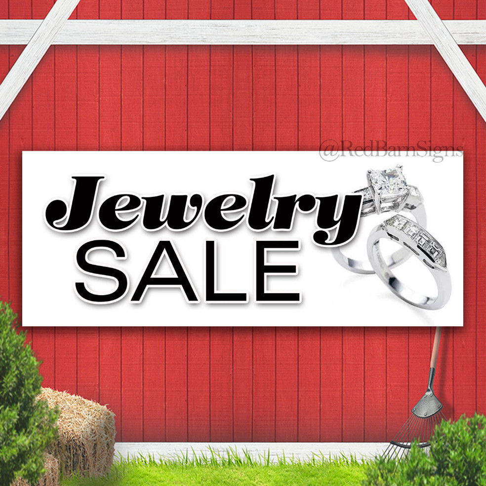 JEWELRY SALE store jeweler pawn shop gold silver Banner Sign with grommets