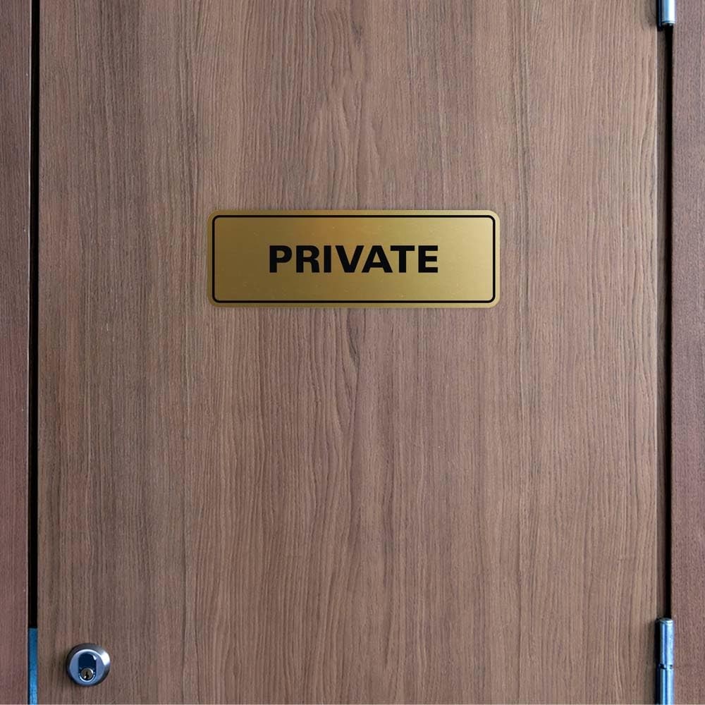 Standard Private Door Wall Sign Silver Medium Office Home Warning Decor Plaque