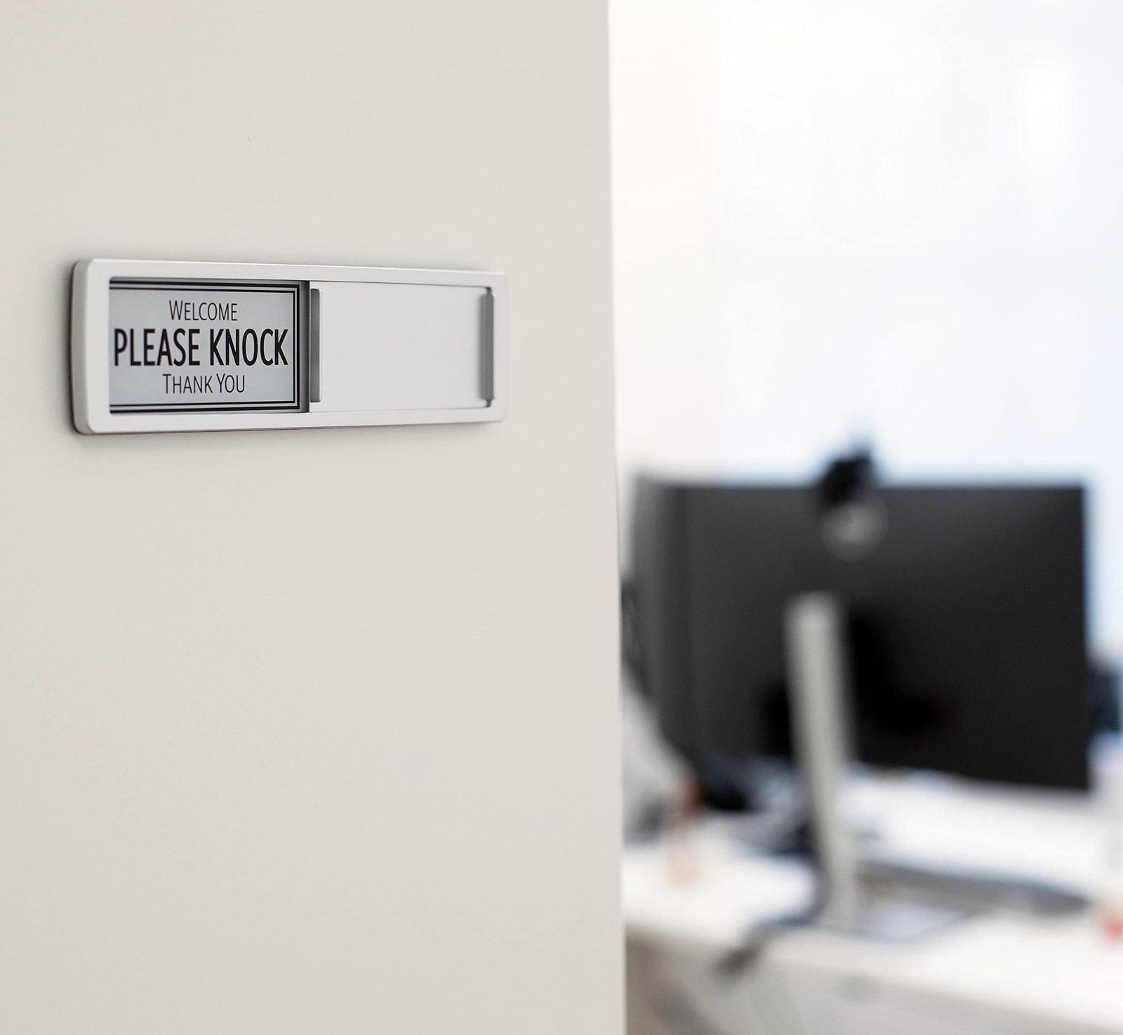 7×2 Inch Black White Please Do Not Disturb Welcome Knock Office Door Sign