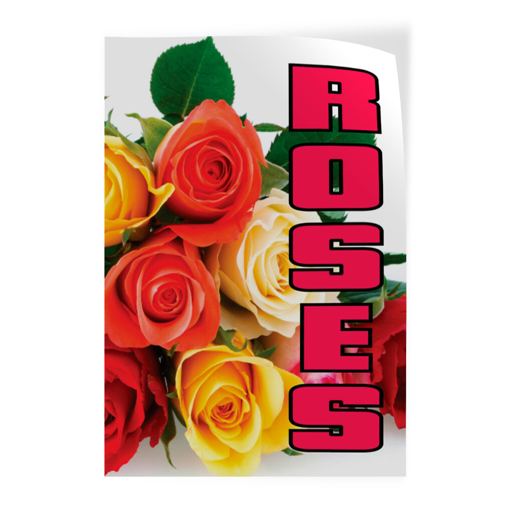Door Decals Vertical Vinyl Stickers Multiple Sizes Roses Business Vinyl Business