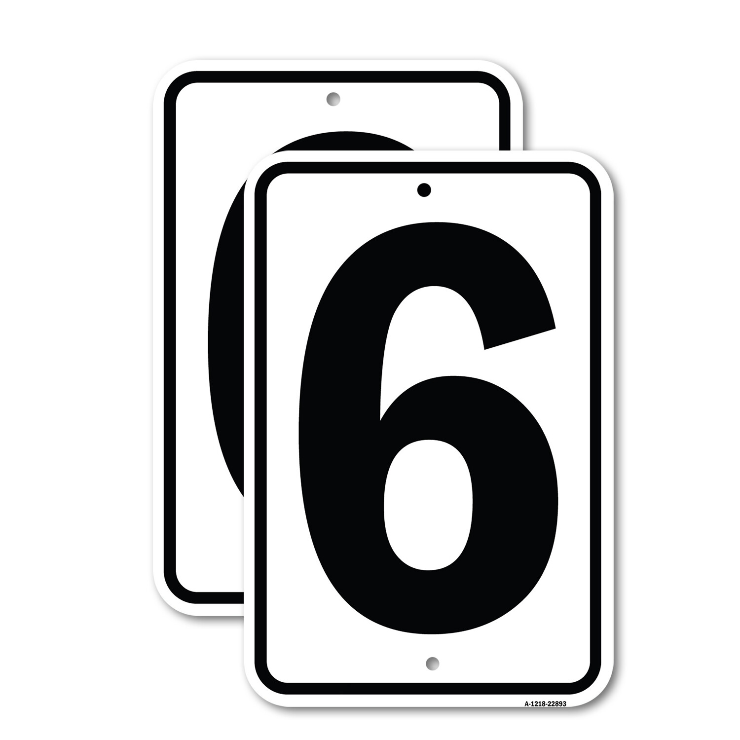 Sign with Number 6 Heavy Gauge Aluminum Parking Sign Rust Proof
