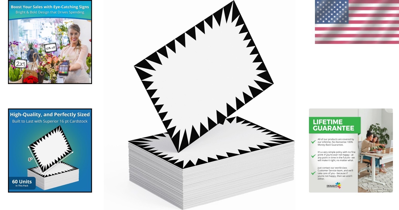 60 Pack White Sign Price Bursts 4×6 Inches Signage for Sales Promotions Store…
