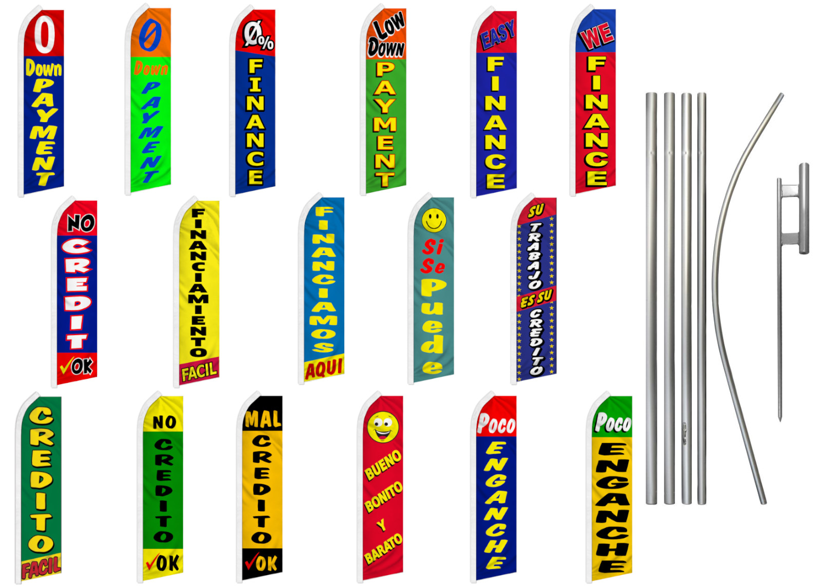 Financing Swooper Feather Flutter Flag & Pole Kit Auto Dealership