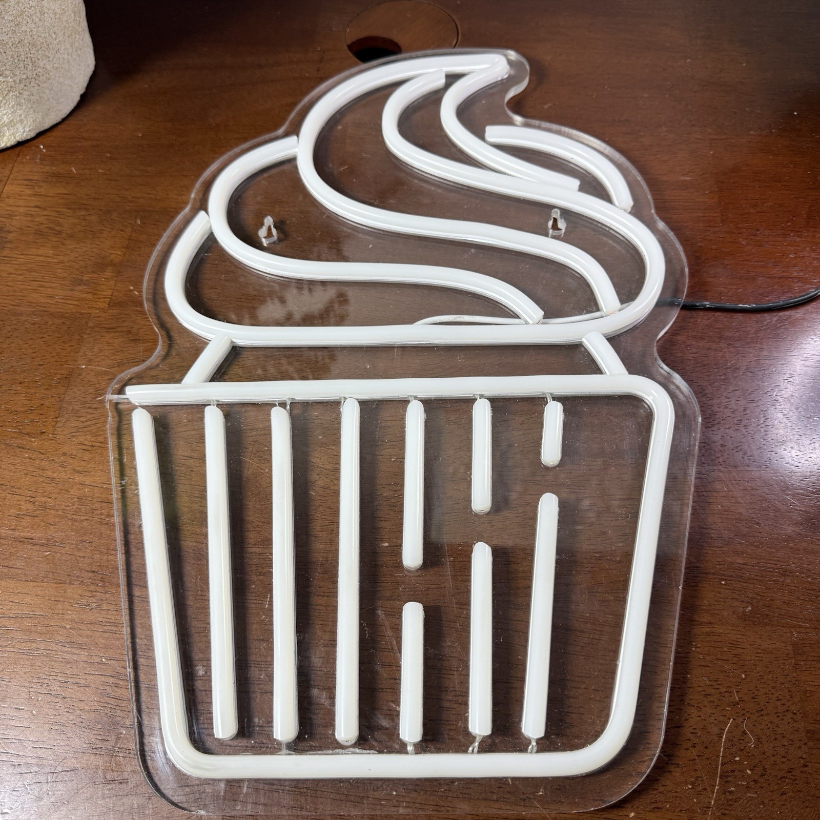 Neon Sign LED Cupcake Wall Decor Pink Warm White Bakery Party Lights