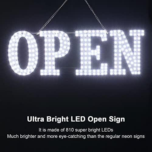 Extra Large 40&Prime;x14&Prime; LED Open Sign with Remote, 10 Brightness Levels, High Visibi