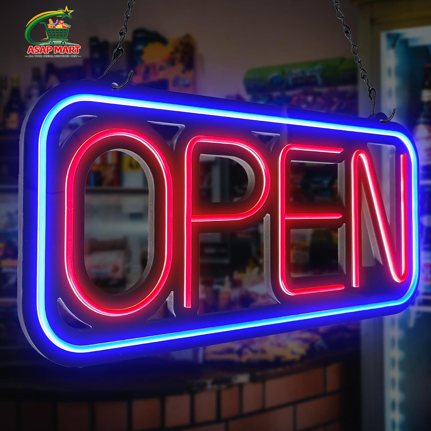 Open Signs for Business,32X16 Inch Large Bright Open Sign Neon Led Lighted,Remot