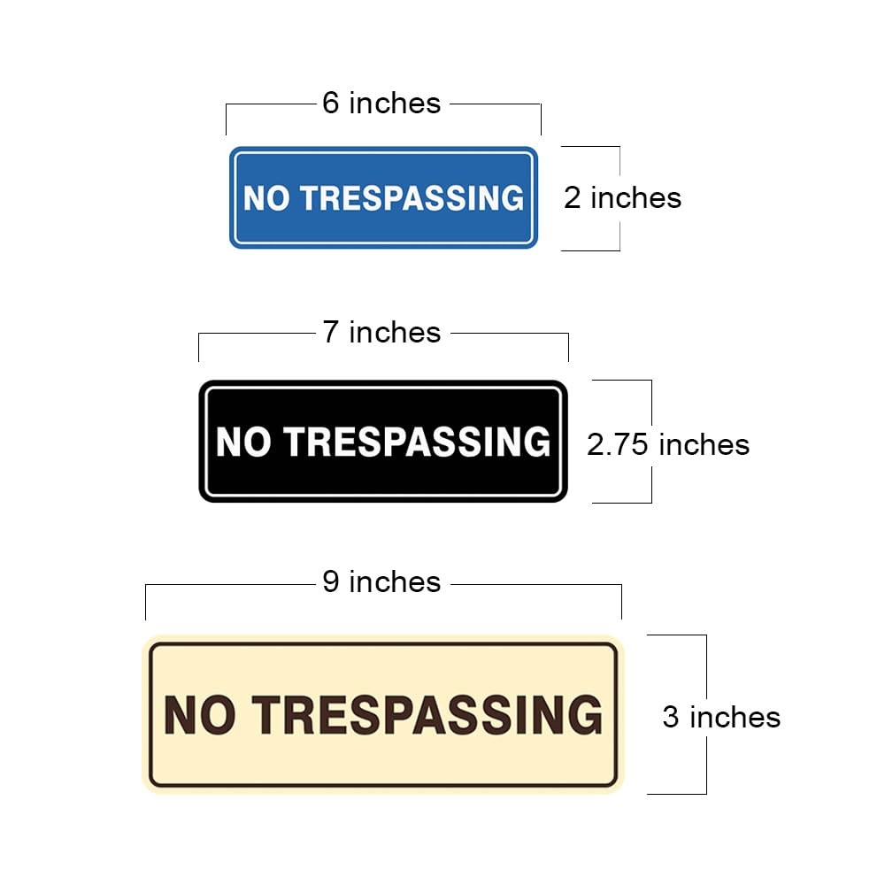 Standard No Trespassing Sign – Black – Small 2&Prime; X 6&Prime; 2&Prime; X 6&Prime;