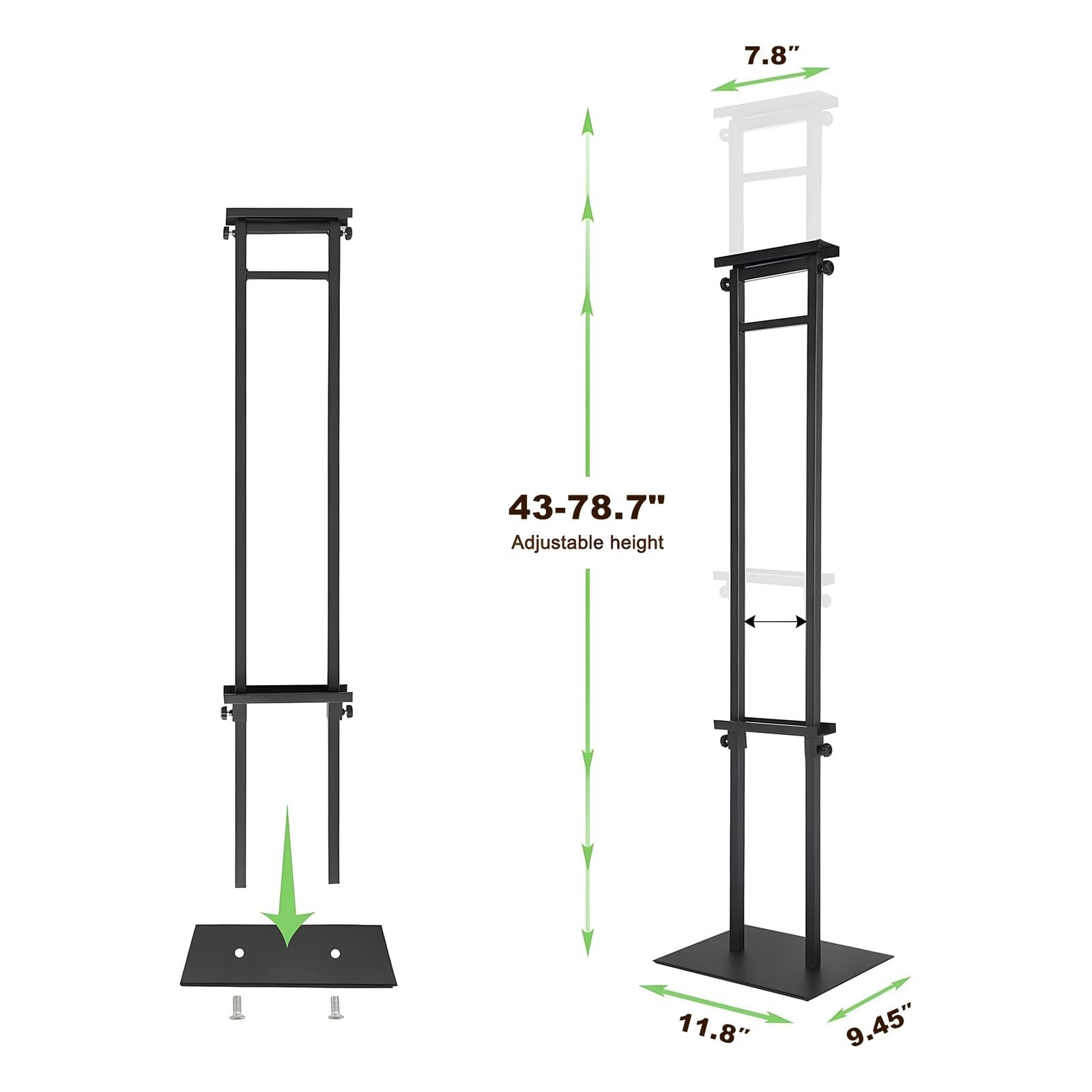 Black Pedestal Poster Sign Stand for Display, Adjustable Height Up to 80 Inch…