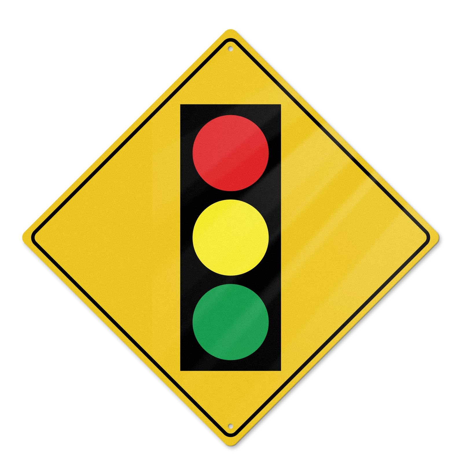 Traffic Light Signs 12 × 12 Inch Aluminum Pre-Drill Hole Crossing Signals Wat…