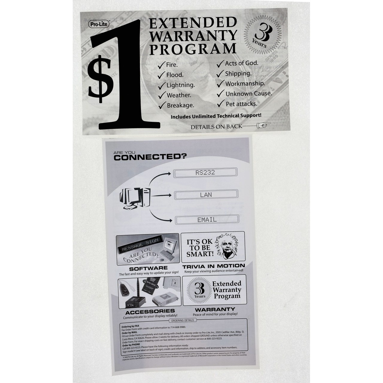 Pro Lite ERC-M1010 Moving Message Sign with Software and User Manual New