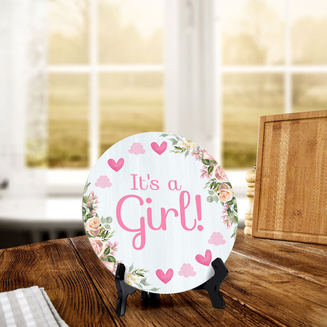 Signs ByLITA Baby Shower Decoration Circle Table Signs Home Decor