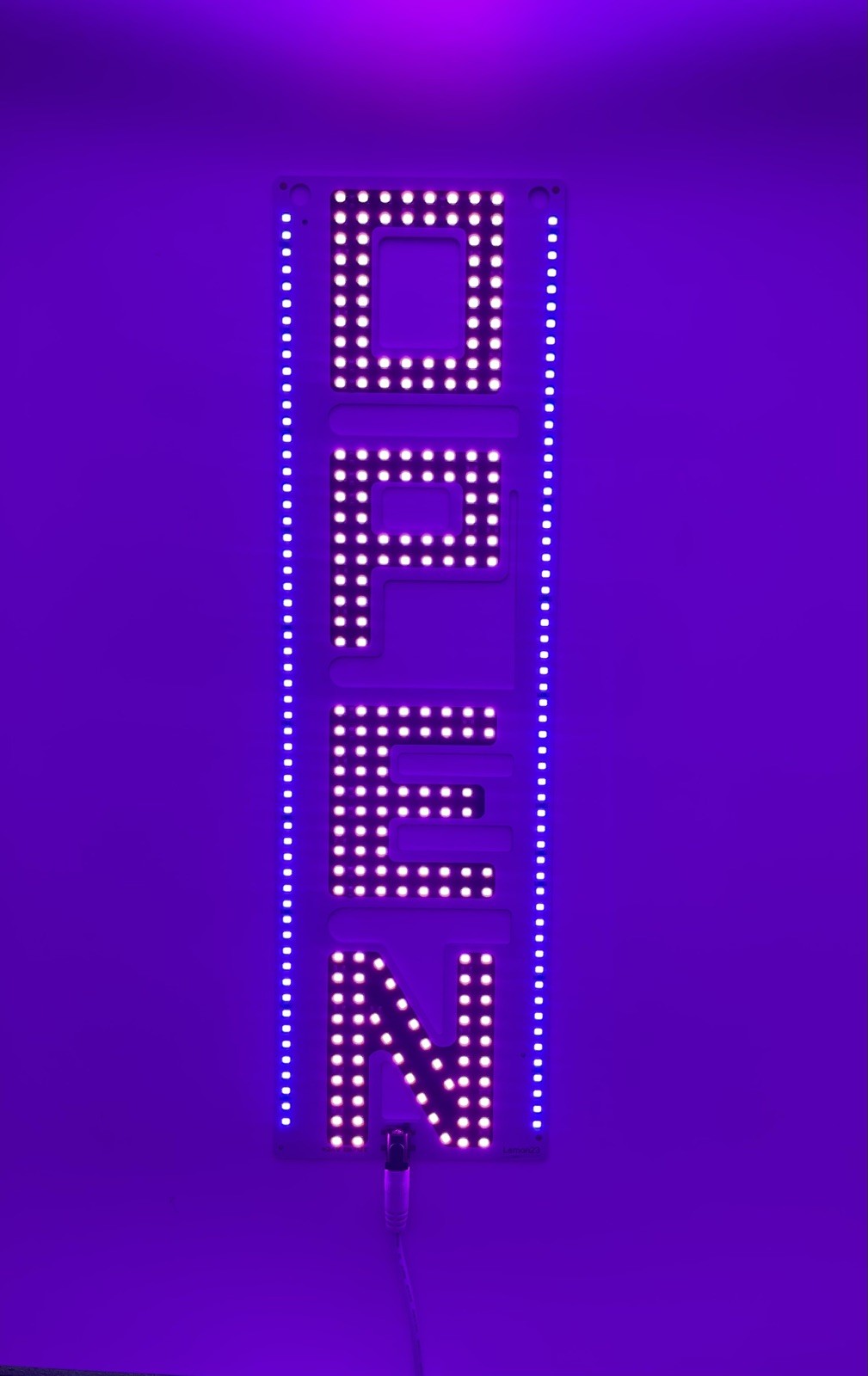 LED Open Sign Vertical Hanging Red and Blue LED Lights, LemonNova, Tested/Works