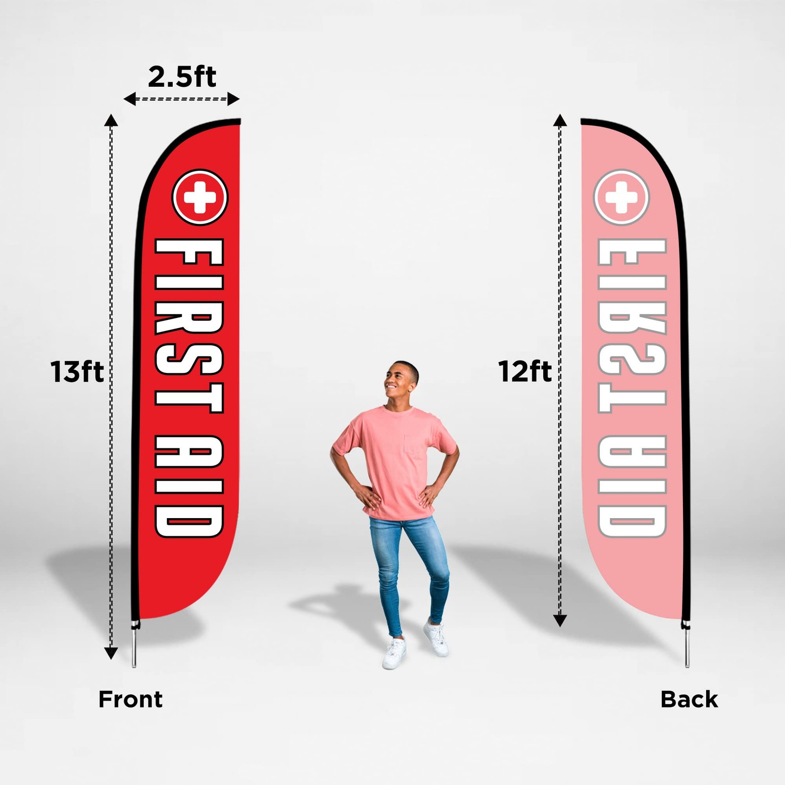 Lookourway Feather Flag Set 12 Ft Advertising Flag Fiberglass Poles And Ground
