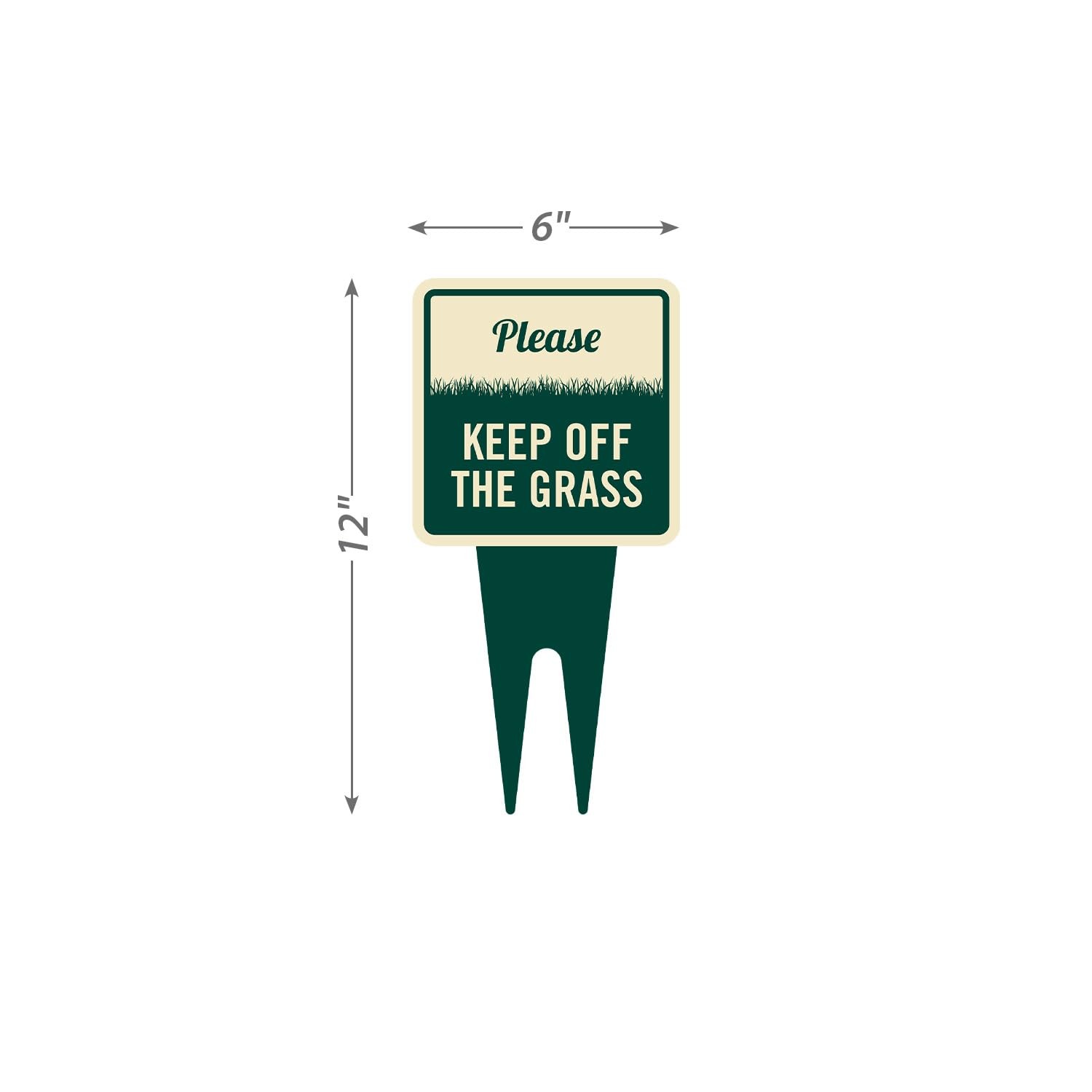 6×12 Inch Please Keep Off The Grass Yard Stake Sign 120 mil Aluminum Composite