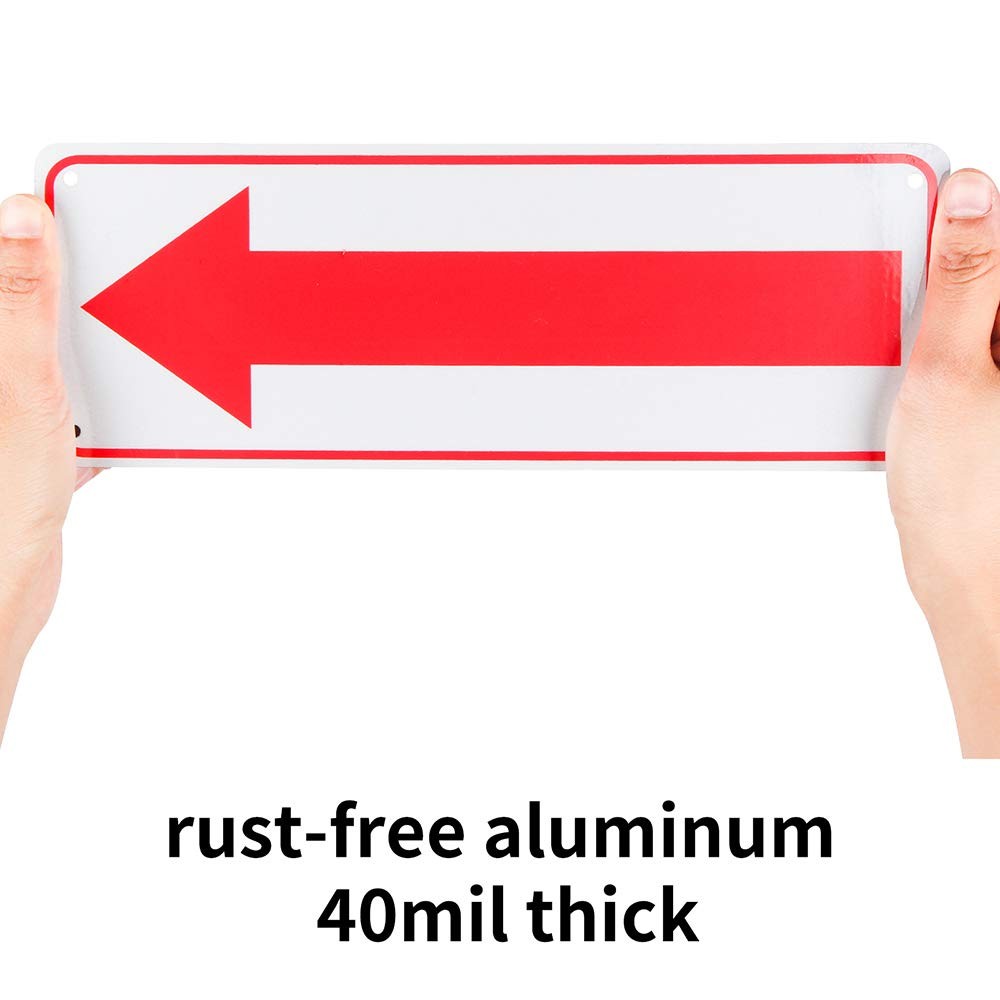 6 Pack Aluminum Reflective Arrow Sign Road Metal Left Arrow Sign for Direction