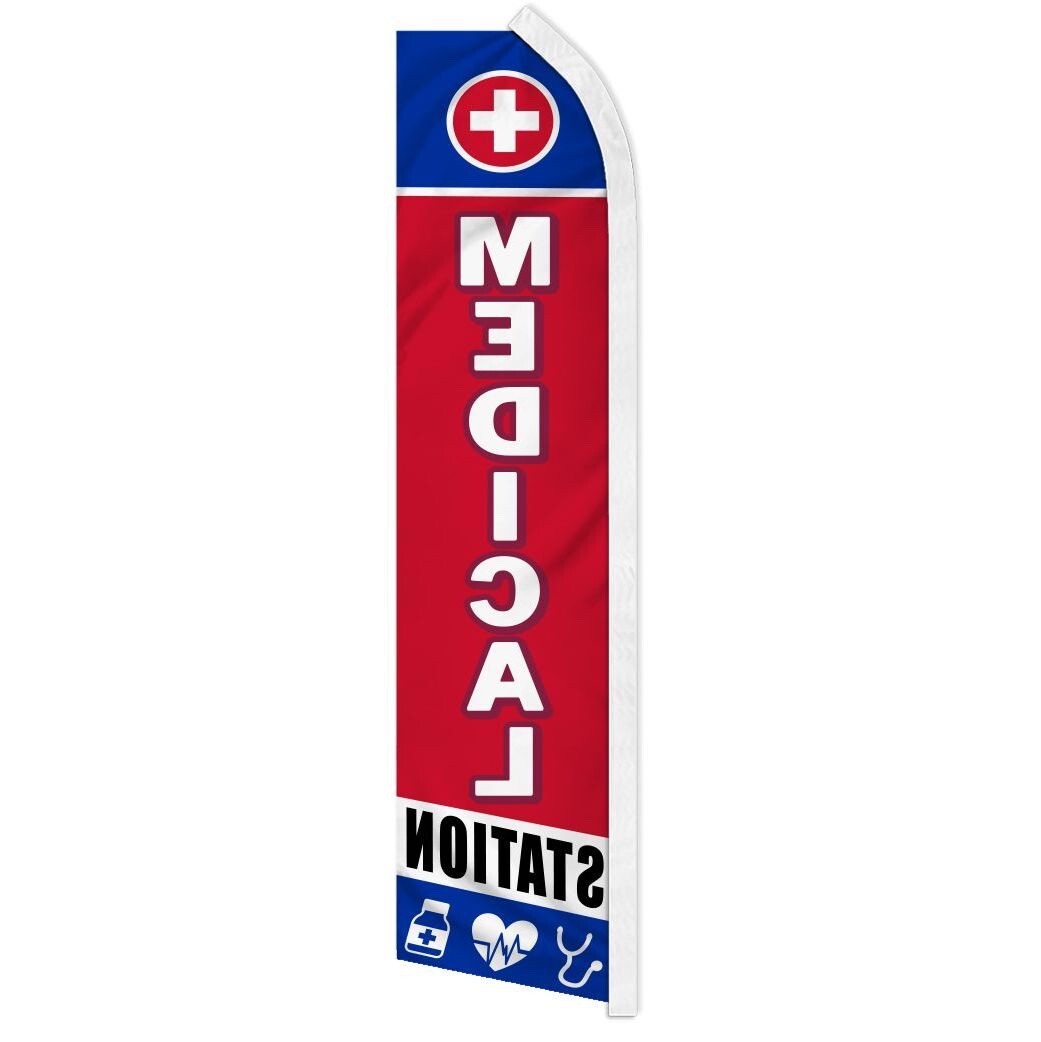 MEDICAL STATION advertising super flag polyester banner sign *POLE NOT INCLUDED*