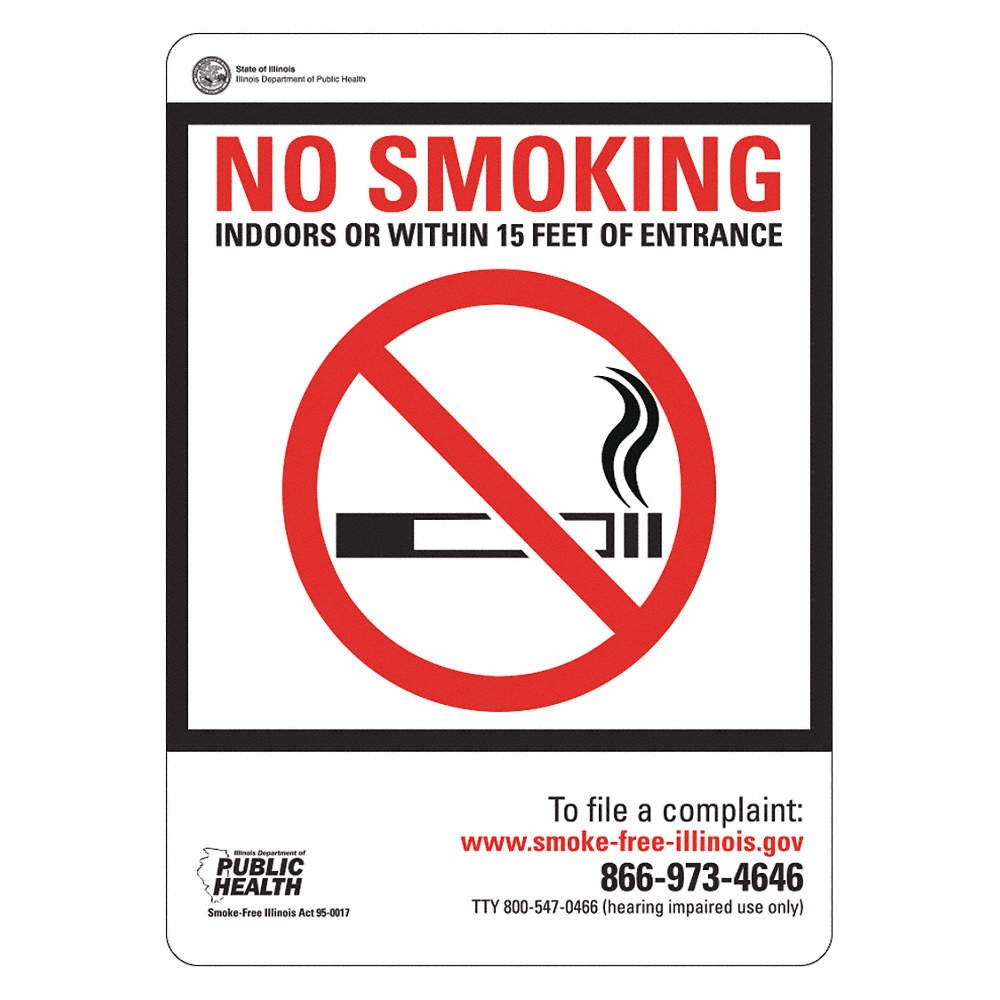 LYLE LCU1-0197-ED-PK2_5x7 No Smoking Sign,7x5in,Reflctv Sheet,PK2 484J75