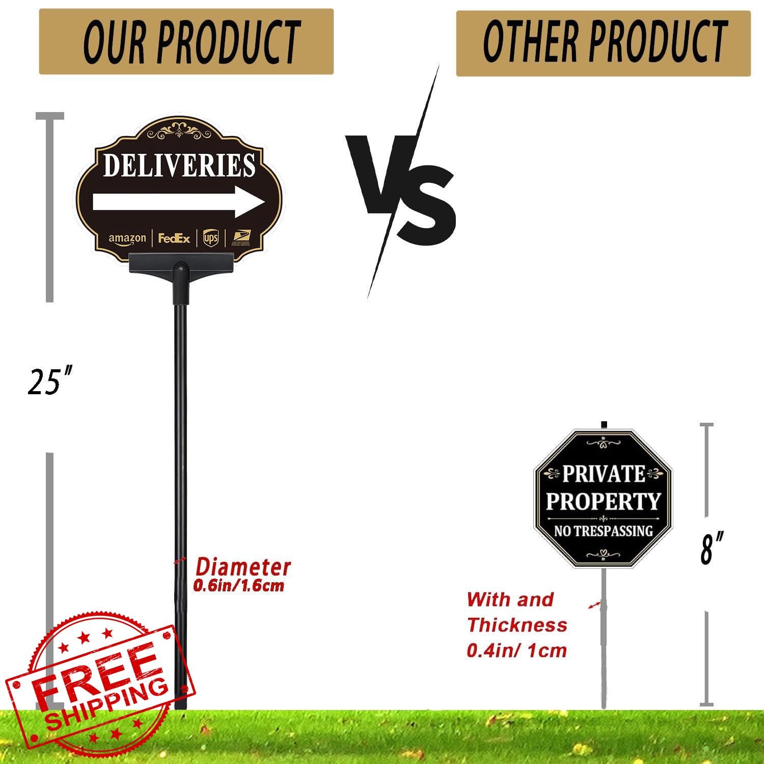 Folyming Right Arrow Yard Sign Metal Stake