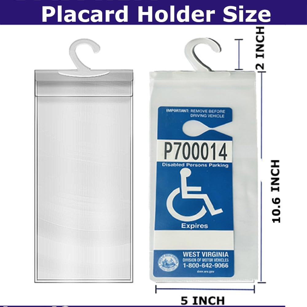 Encell Handicap Placard Holder 2PCS Clear Disabled Parking Permit S,