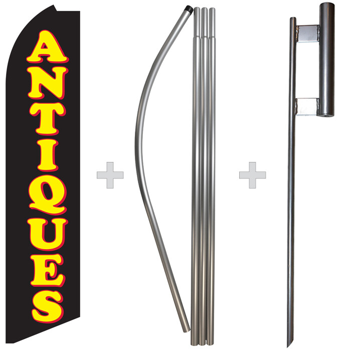Antiques 15&prime; Tall Swooper Flag & Pole Kit Feather Super Banner