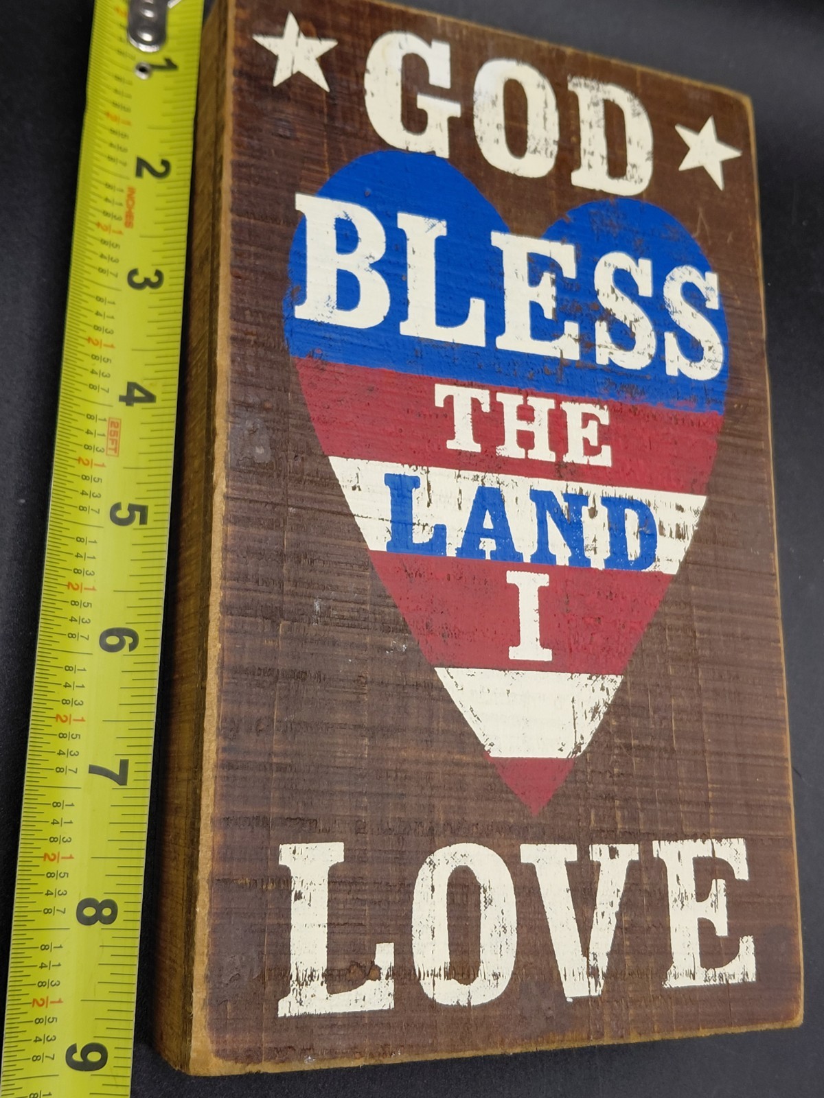 God Bless America Land That I Love 5x9x1.5 Wall Sign Silvestri Wooden