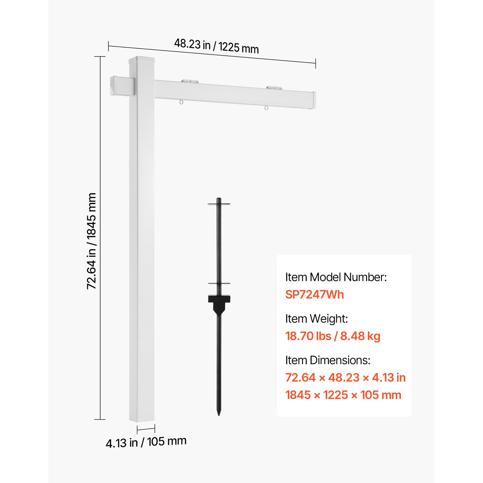 Uimoso Real Estate Sign Post PVC Realtor Yard Sign Holder 6 ft White for Outdoor