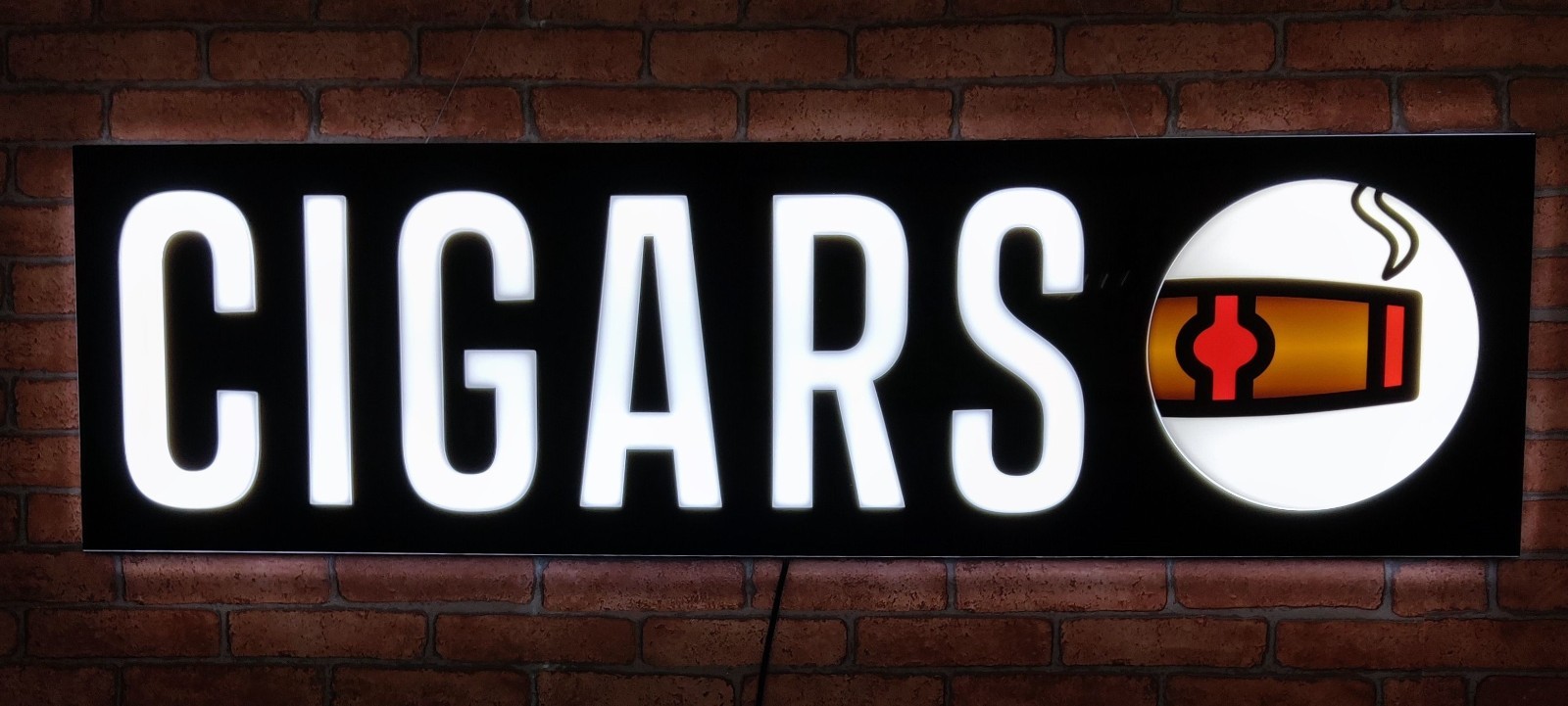 38&Prime; Cigars LED Window Sign | Cigar Shop Business Sign | Edge-Lit Display