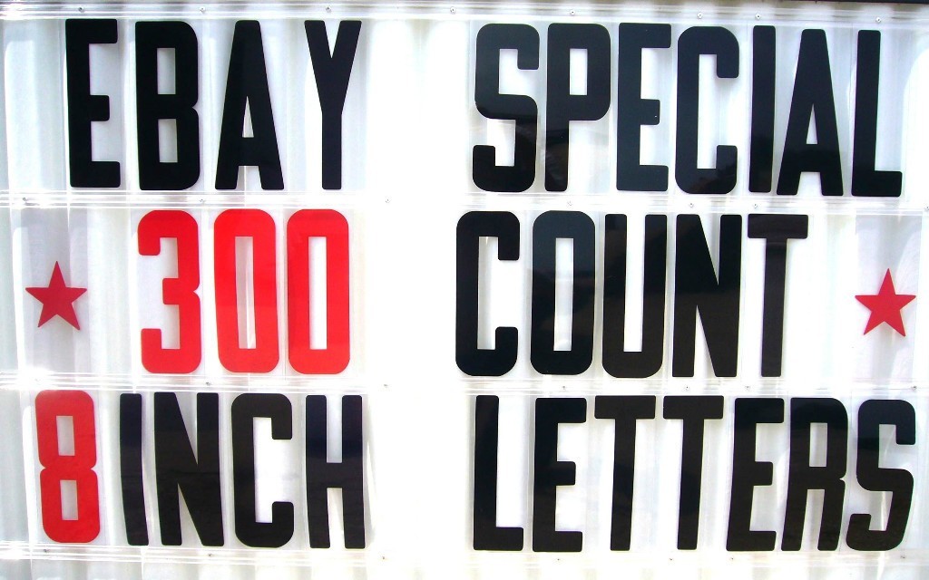 New 8 & Plastic Outdoor Readerboard Marquee Sign Letters 8&Prime; ON 8 7/8&Prime; 300 Count
