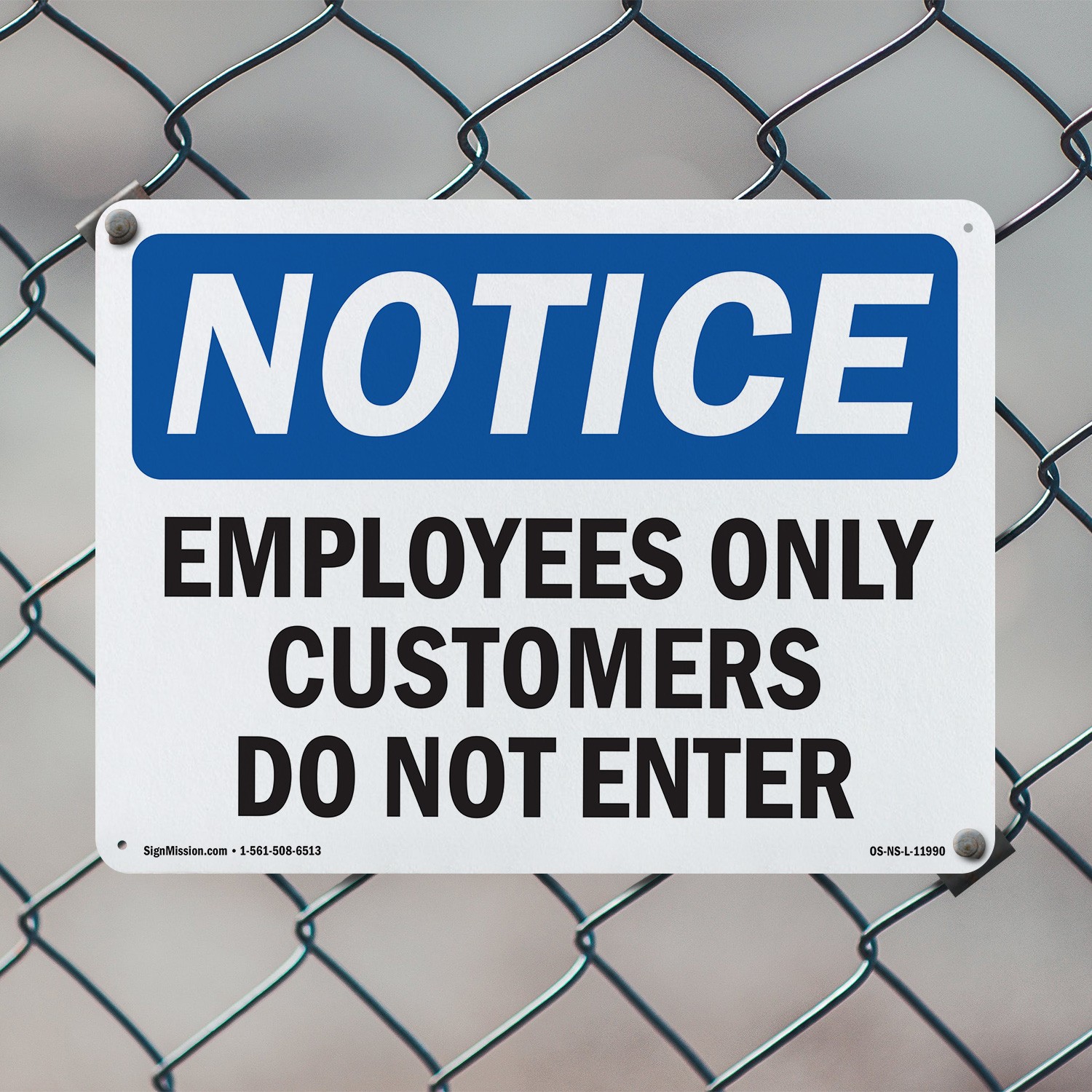 Employees Only Customers Do Not Enter OSHA Notice Sign Or Decal – 5 or 10 Pack