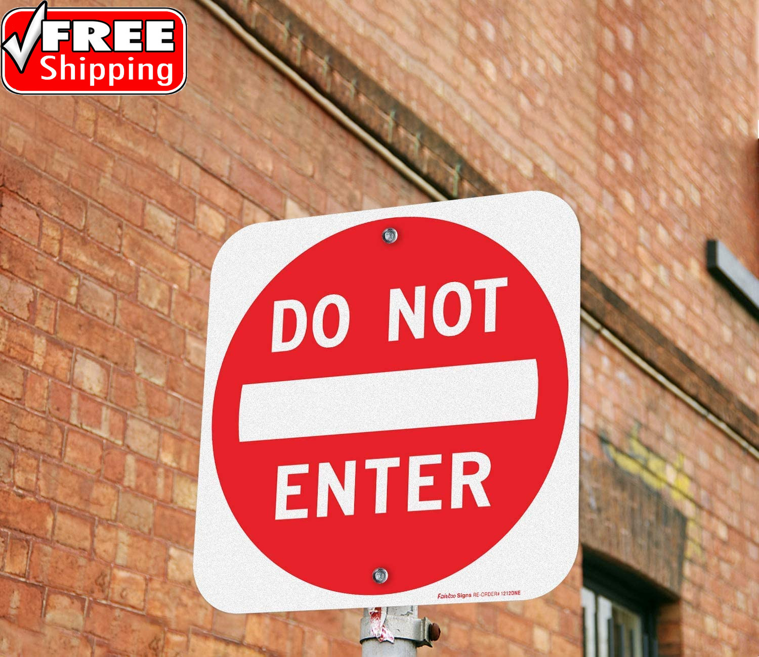 Do Not Enter Sign,12X12 Inch Square .040 Aluminum,Reflective Rust Free Metal Sig