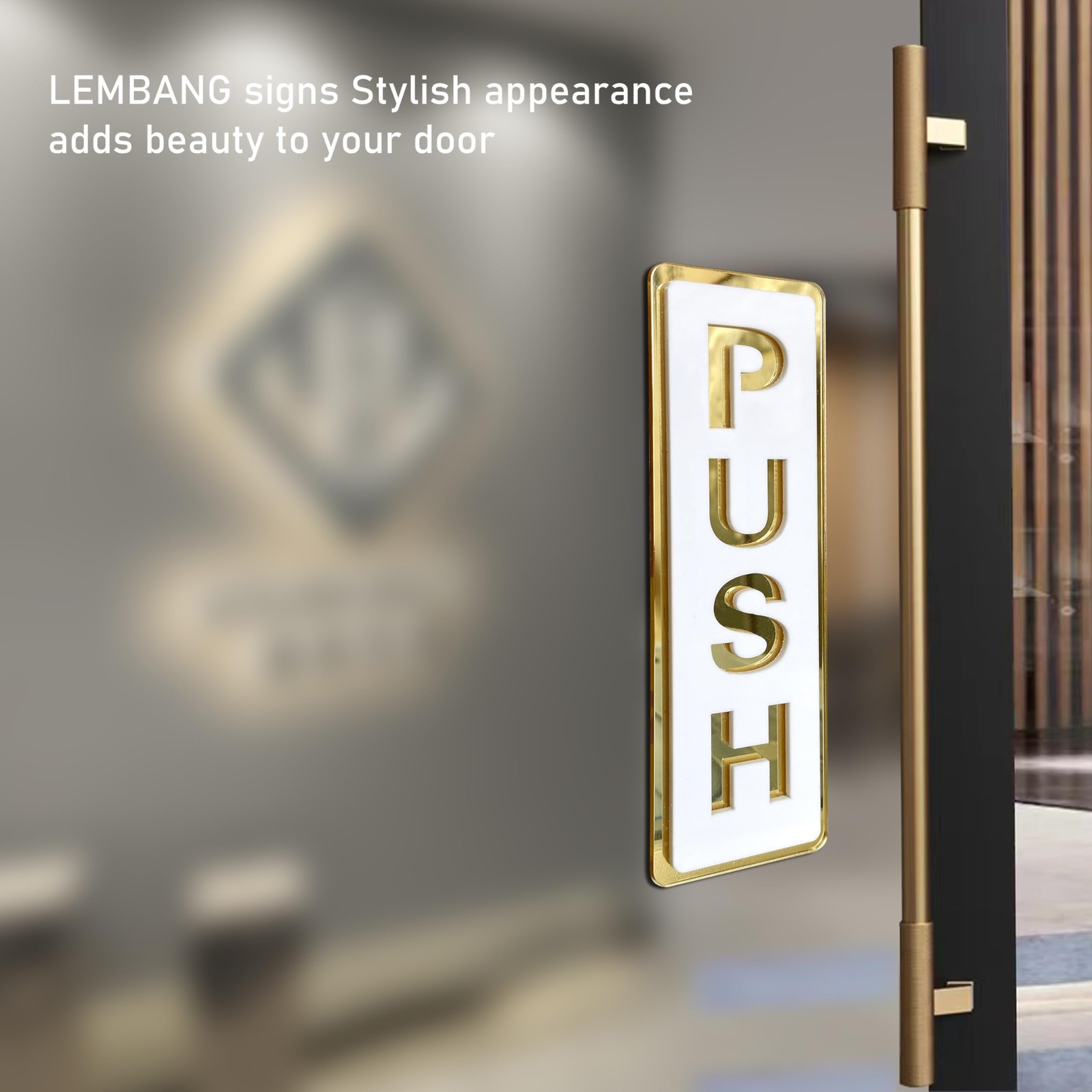 LEMBANG Push Pull Door Sign, Vertical,Double Layer Acrylic,Three-dimensional,…