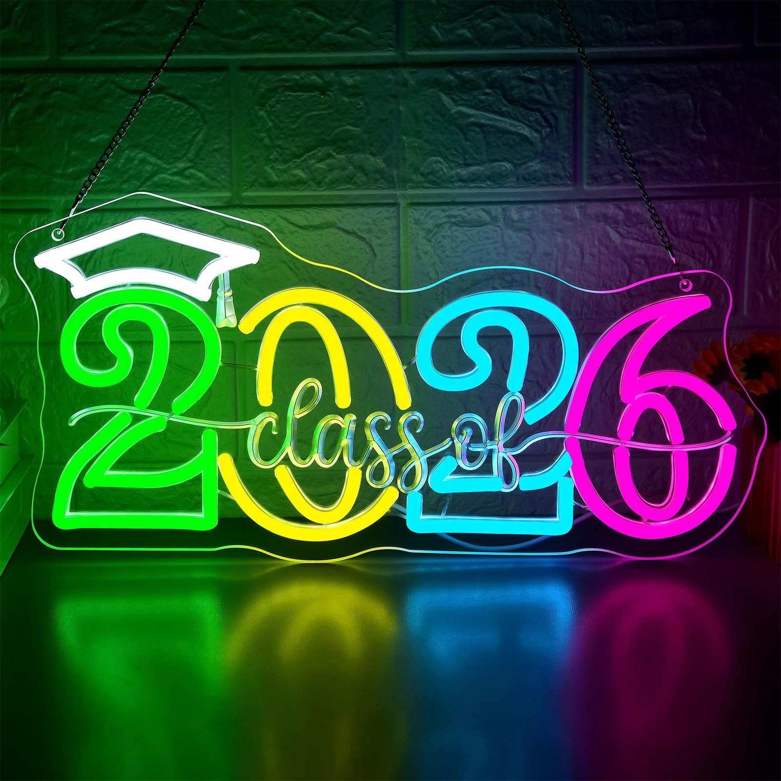 Class of 2026 Neon Sign for Graduation Decorations Colorful LED Neon Light fo…