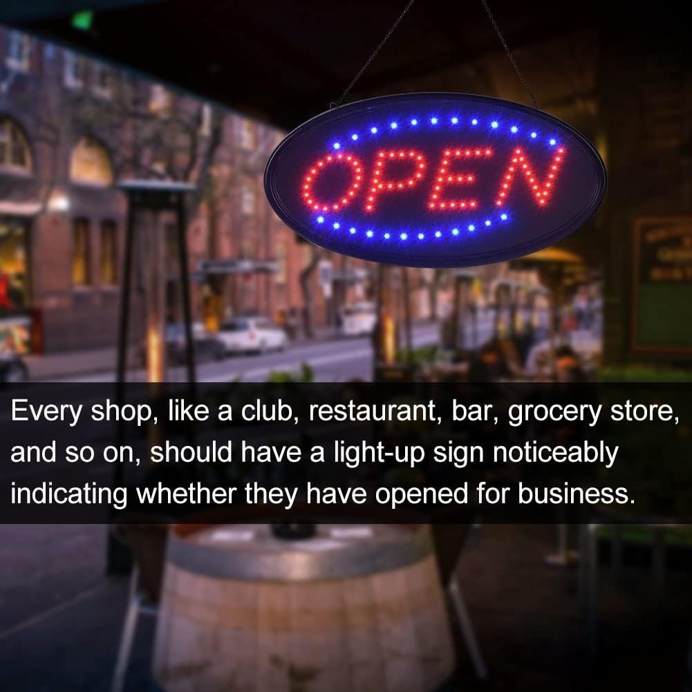 Attract Customers with 19&Prime; x 10&Prime; LED Open Sign – Wall-Mountable, Stylish Design