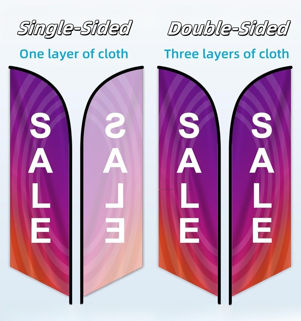 Custom Advertising TearDrop Feather Flag Personalized Text Logo Business Outside