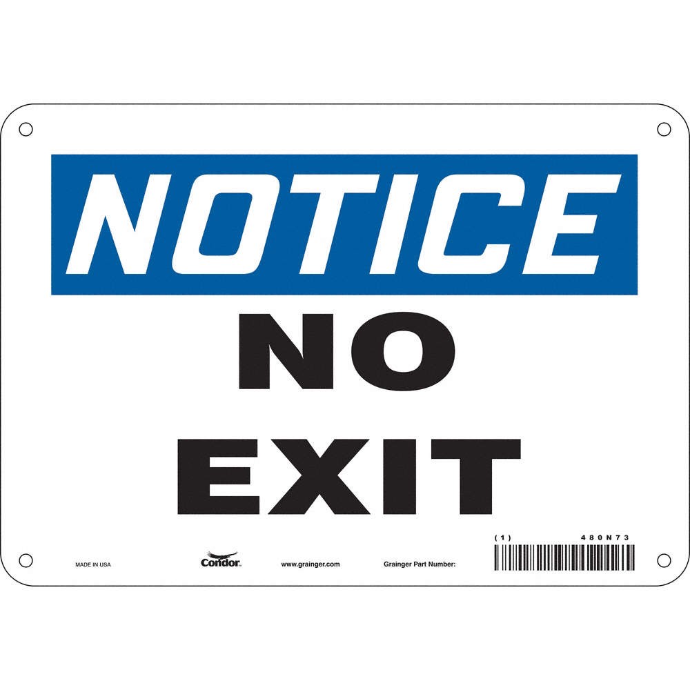 CONDOR 480N73 Safety Sign,7 in x 10 in,Aluminum 480N73