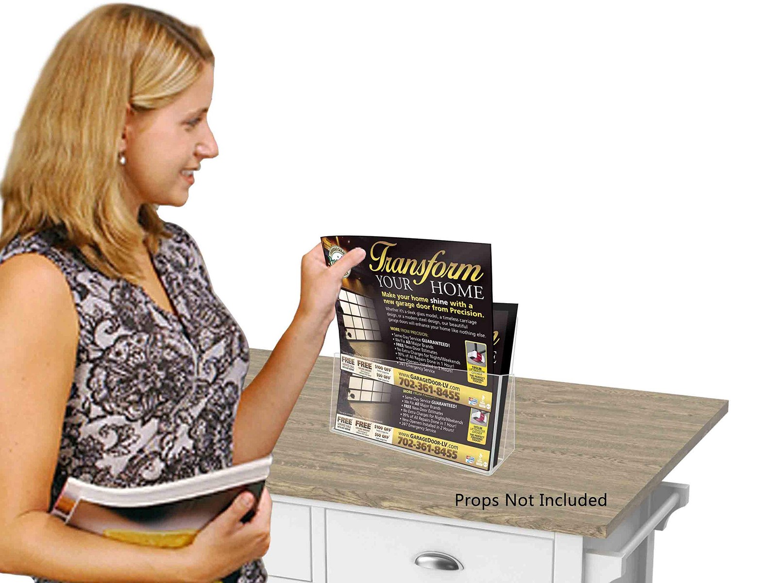 Marketing Holders Magazine Holder Display Rack 11&Prime;W Single Pocket, Clear