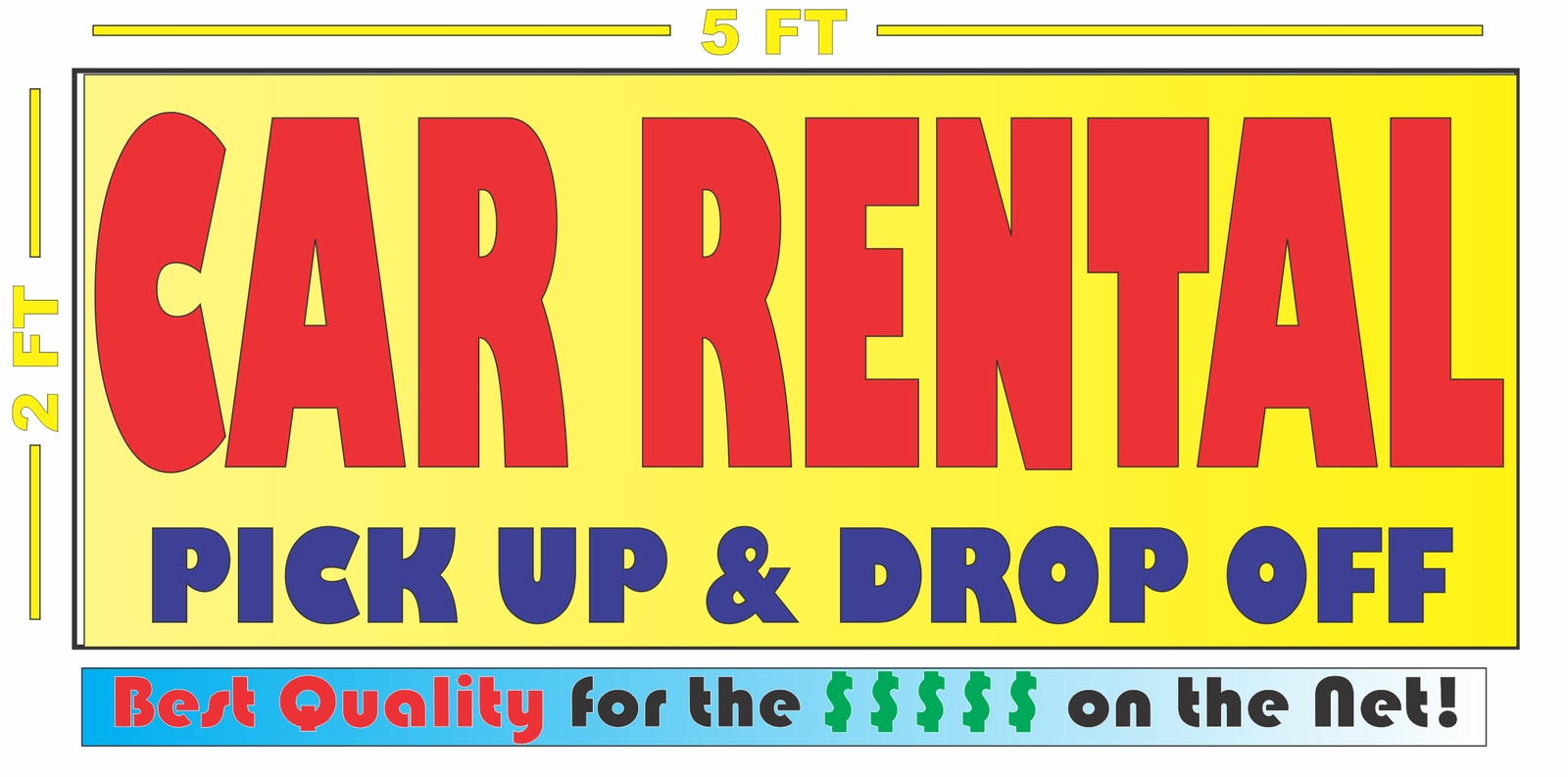 CAR RENTAL Pick up Banner Sign NEW 4 Car Truck SUV Van Auto Repair Tire Shop