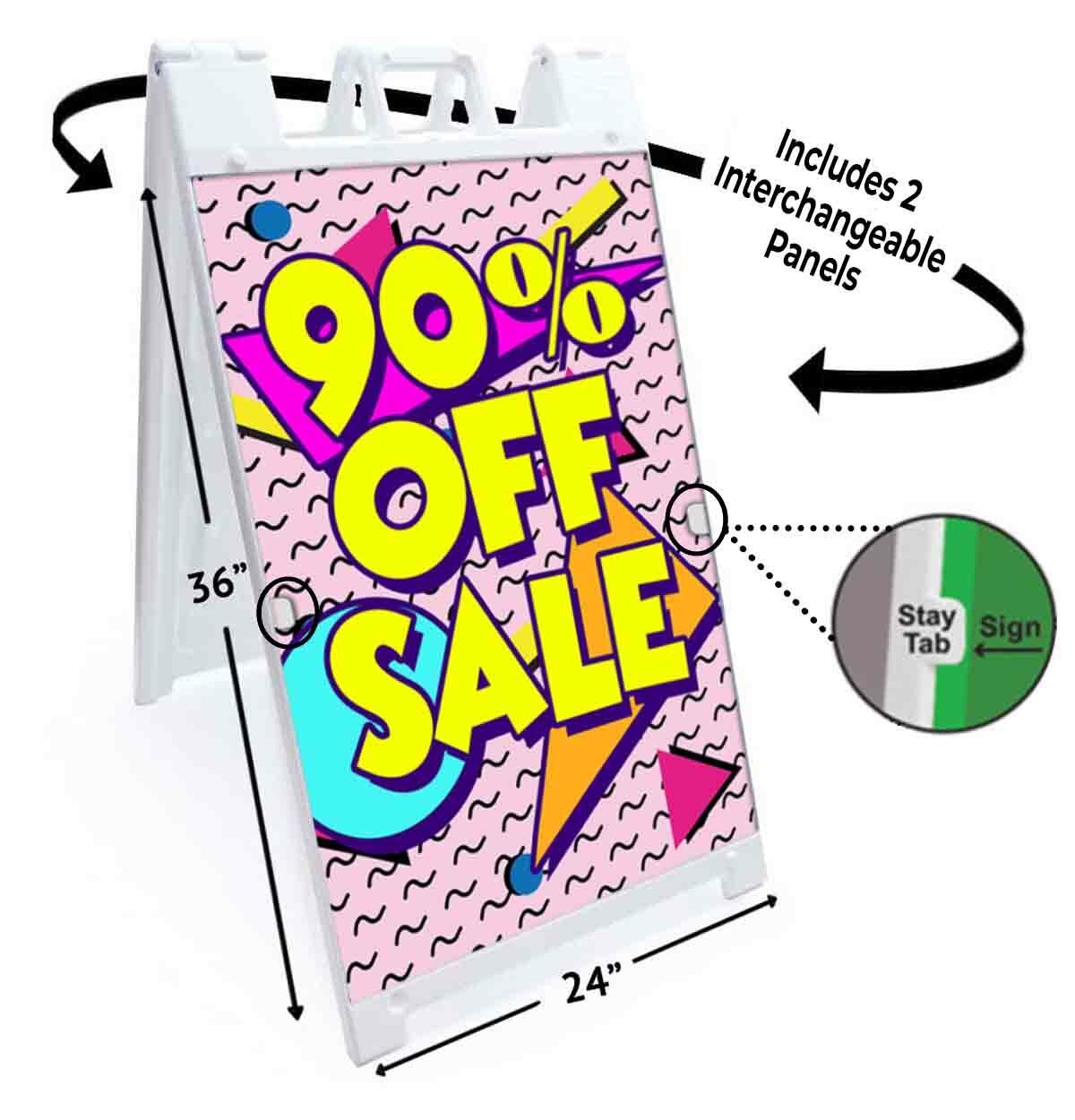 90 Off Sale Signicade 24×36 A Frame Sidewalk Pavement Sign Double Sided Sandwich