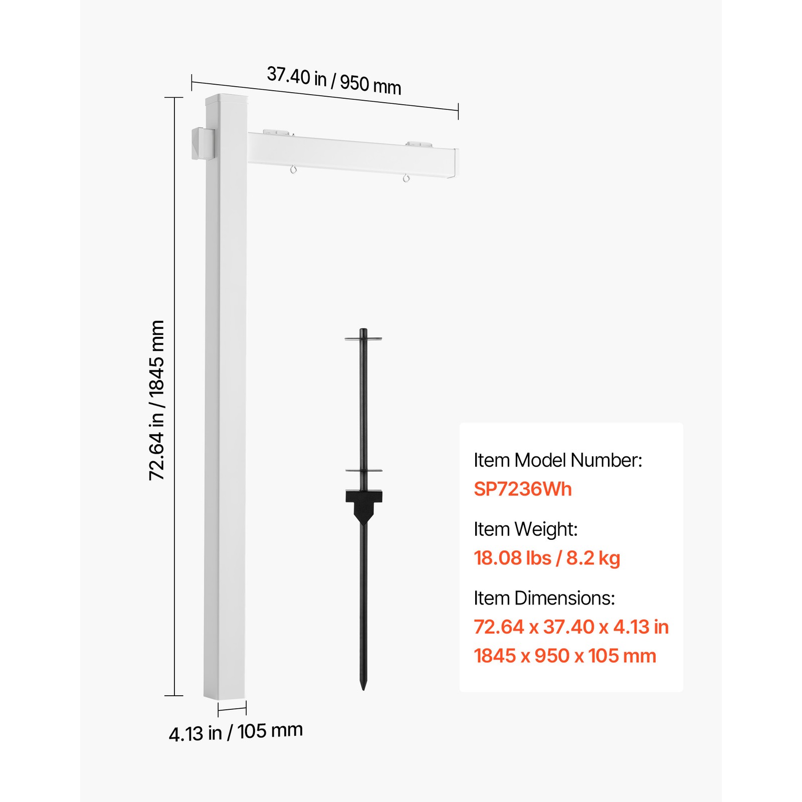 Uimoso 6&prime; UPVC Real Estate Sign Post Open House Yard Home for Sale White W/Stake