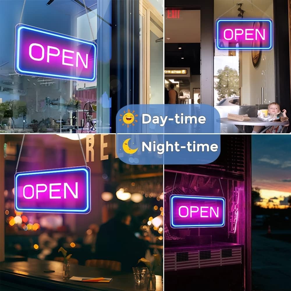 Open Signs for Business Window, 16&Prime;x 9&Prime; Neon Open Sign, Bright COB Chip LED O…