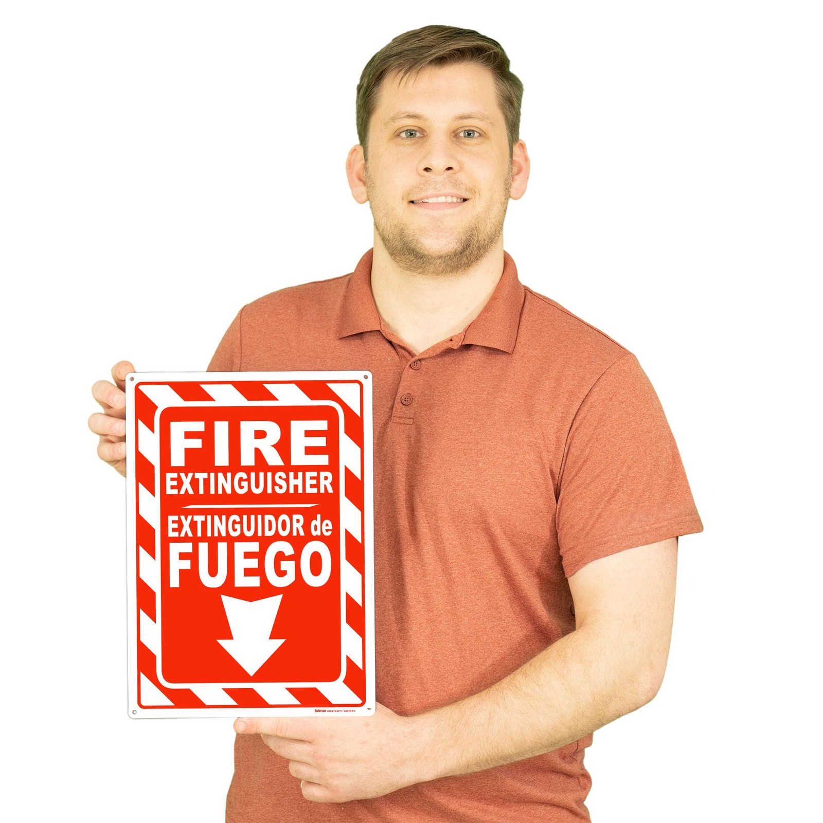10×14 inch Bilingual Fire Extinguisher Sign Polyethylene Plastic Durable