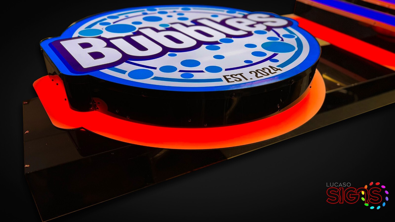 Channel Letters Double Light on Raceways with Back Panel set 20×1.5 feet