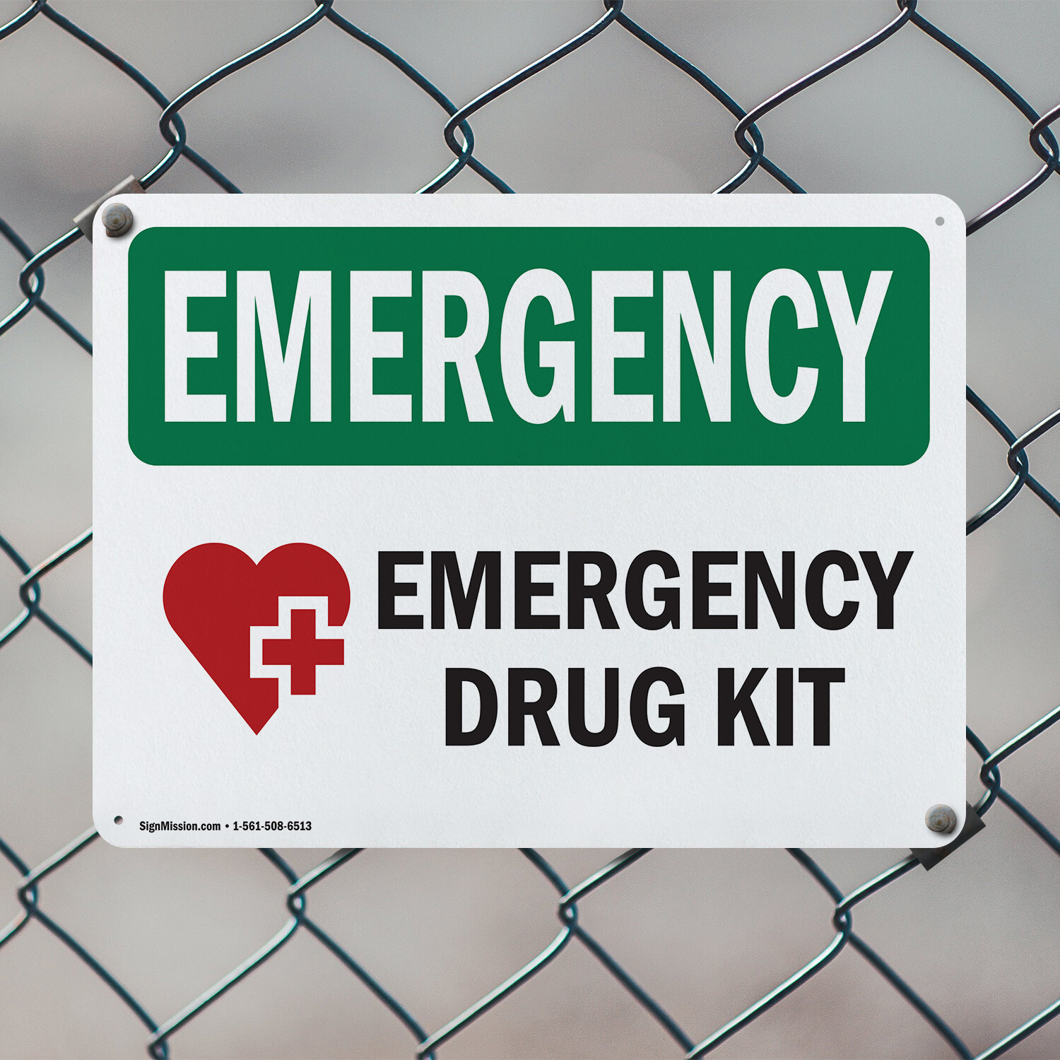 (2 Pack) Drug Kit With Symbol OSHA Emergency Sign Decal Metal Plastic