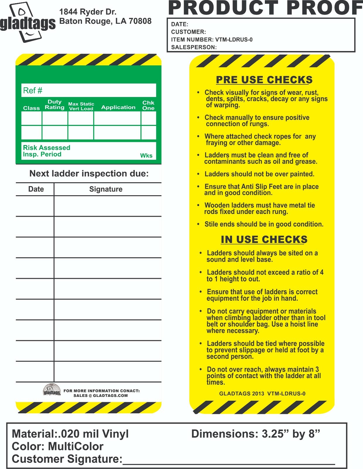 Ladder Tags Set (10 Holders, 10 Multi Colored Tags)