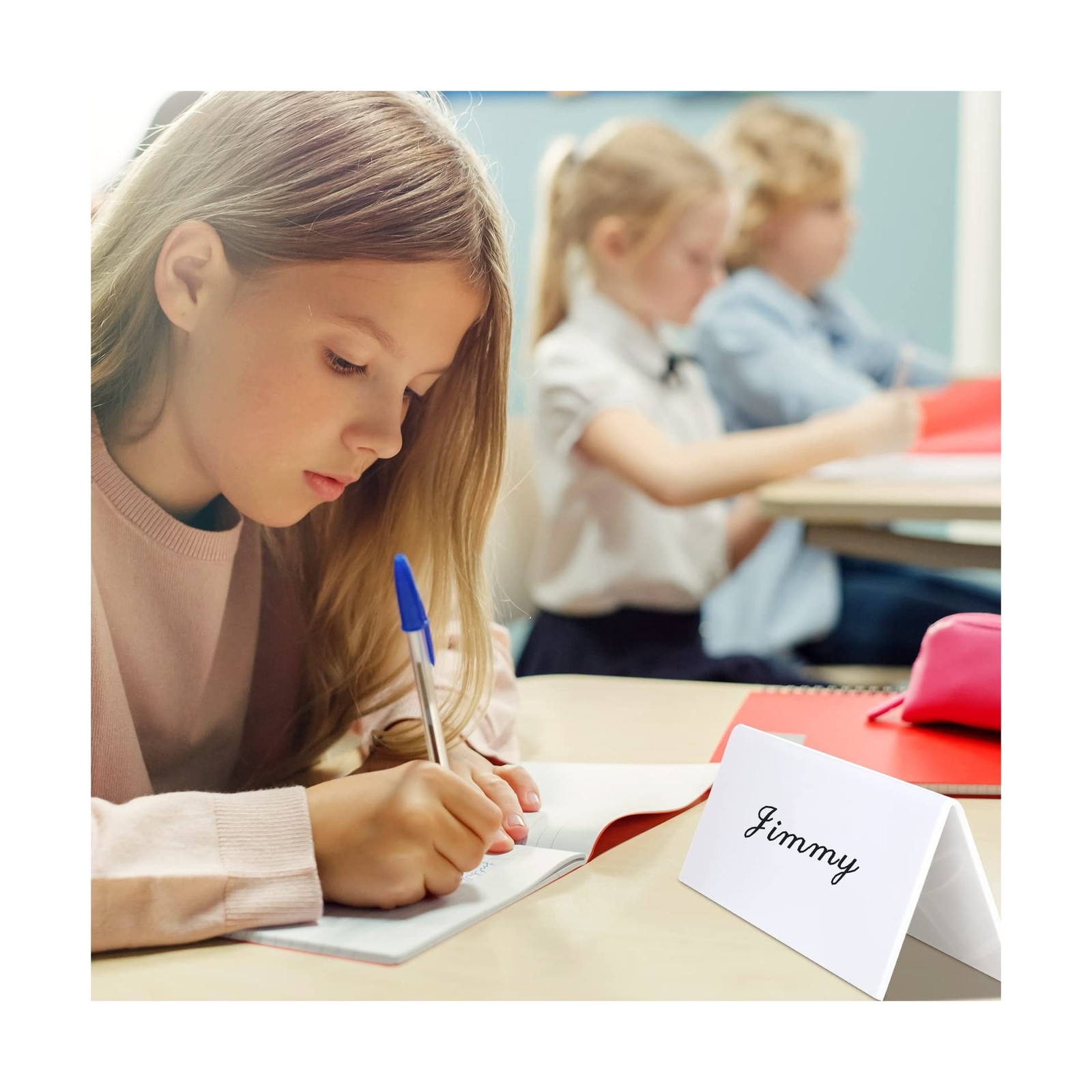 Fainne 100 Sets Dry Erase Name Tent Cards with Black Markers 8.7 x 2.8 x 1.9 …