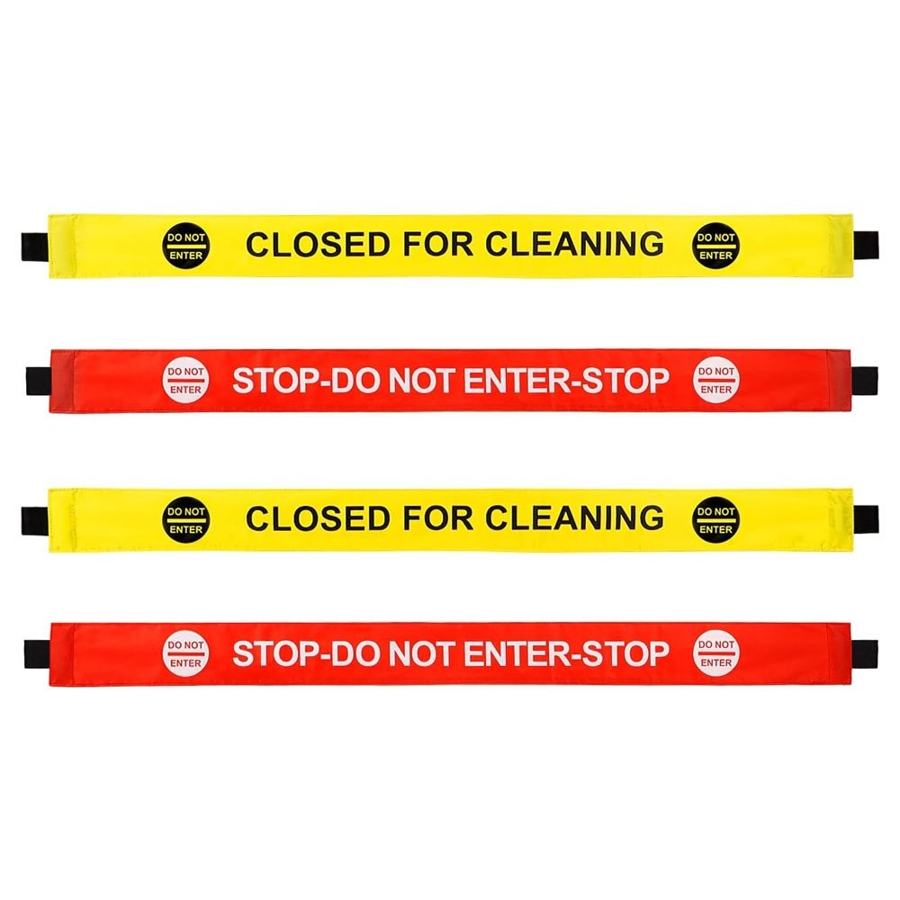 Pack of 4 Restroom Closed for Cleaning Sign with Magnetic Ends for restaurants