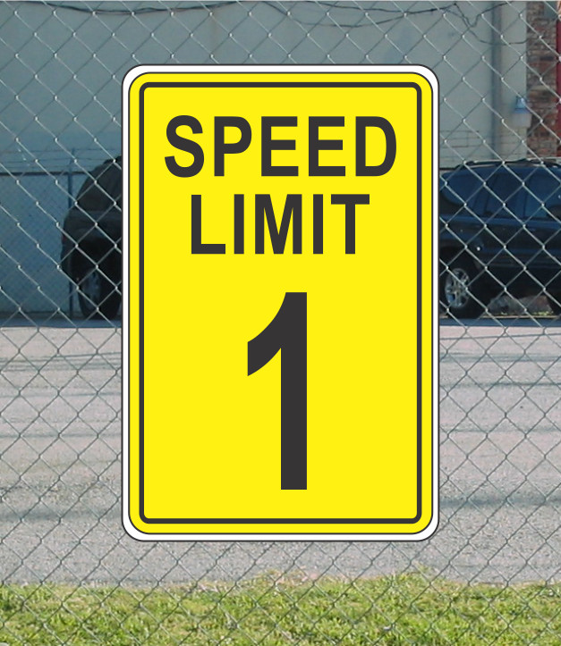 Yellow Speed Limit 1 Metal Sign for Street Road Highway Parking Lot 12&Prime;x18&Prime; mph