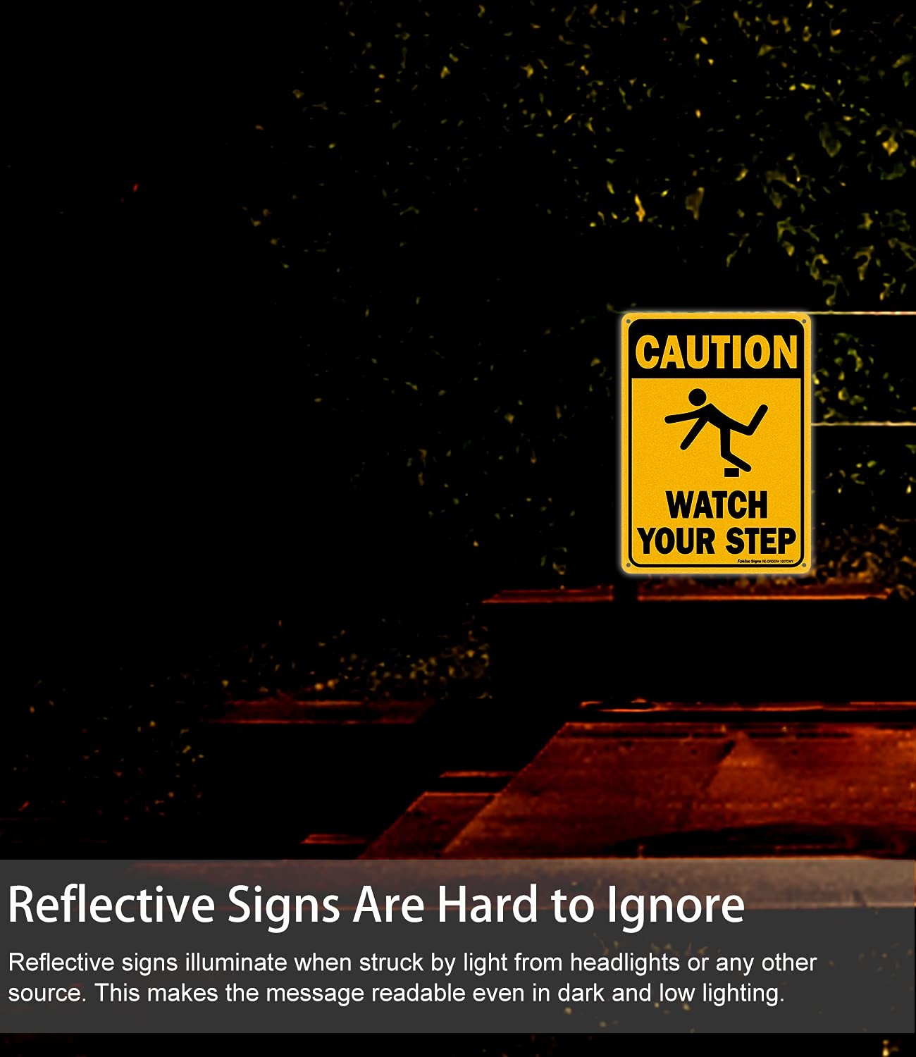 Caution Watch Your Step Sign, Safety Sign, 10 x 7 Inches rectangle, .040 Rust…